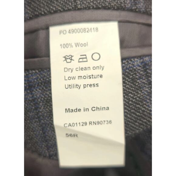 Lauren Ralph Lauren Plaid Sport Coat Men 56R Grey/Blue Two-Button Blazer Jacket - Picture 7 of 7